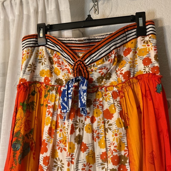 Free People Orange, Blue & Cream Sundress - Picture 2 of 6